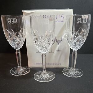 Marquis By Waterford Brookside Set Of Three Crystal White Wine Glass Set